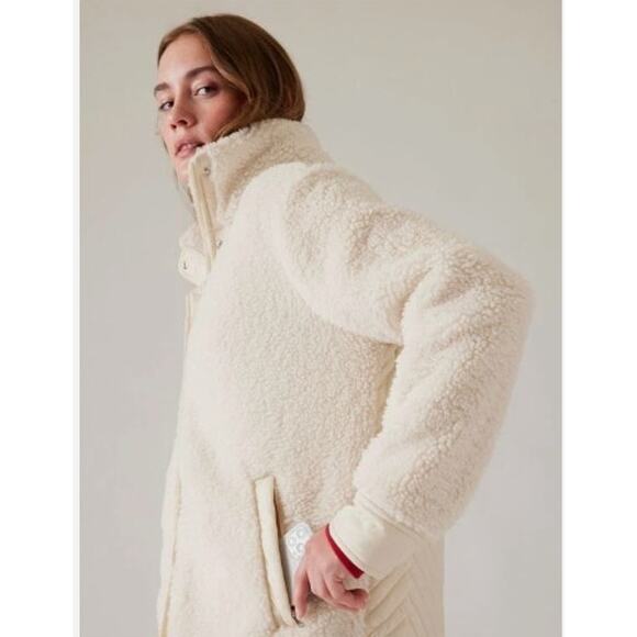 Athleta Cozy Day Hybrid Coat Long Sherpa Jacket Women's Plus Size 1X - Picture 2 of 12
